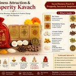Business Prosperity Kavach – Sacred Pooja Kit for Shop & Office | Vyapar Samriddhi Kavach – Sacred Prosperity Pouch