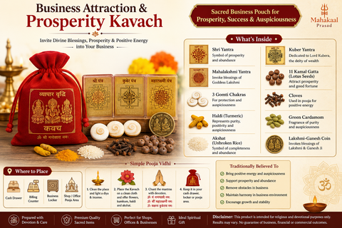 Business Prosperity Kavach – Sacred Pooja Kit for Shop & Office | Vyapar Samriddhi Kavach – Sacred Prosperity Pouch