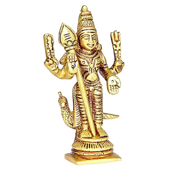 Energized Murugan Idol Brass Mini Brass 8 CM