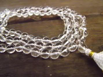 Sphatik Mala - Crafted from 100% Natural and Pure Quartz Crystal (108 Beads)