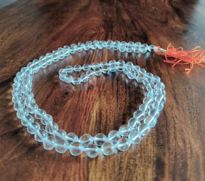 Sphatik Mala - Crafted from 100% Natural and Pure Quartz Crystal (108 Beads)